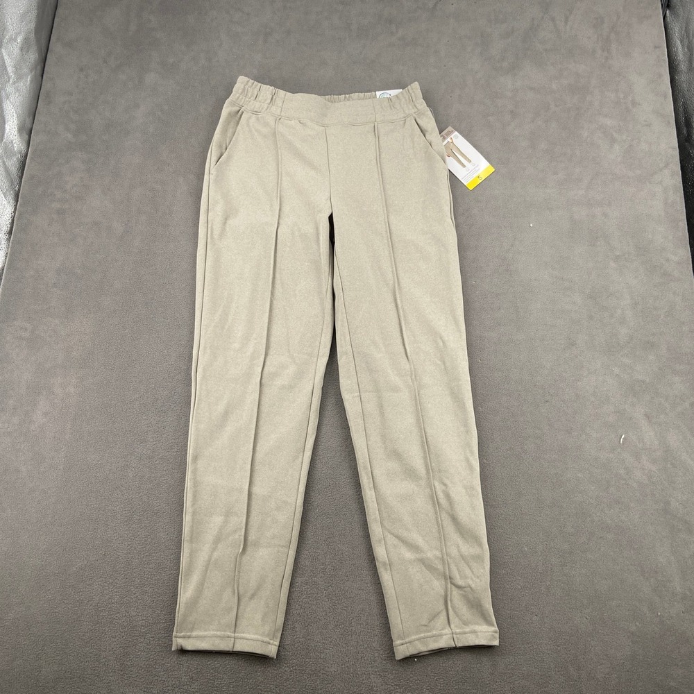 Mondetta Beige Pintuck Straight Leg Pants Womens Small NWT Moisture Wicking